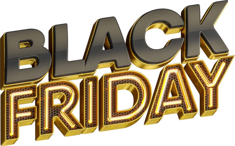 Label Black Friday Neon in 3d render